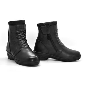 A8 Auth SEDICI Tourisma WP Black Leather Motorcycle Riding Boots Size US 6 EU 37